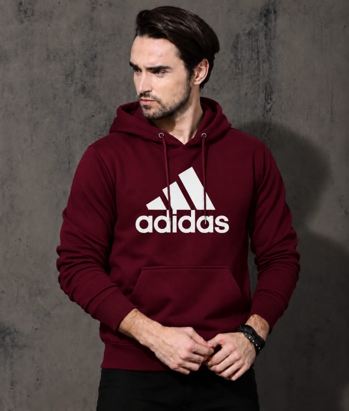 Stylish Solid Printed Cotton Hoodie