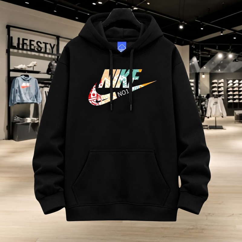 Stylish Solid Printed Cotton Hoodie