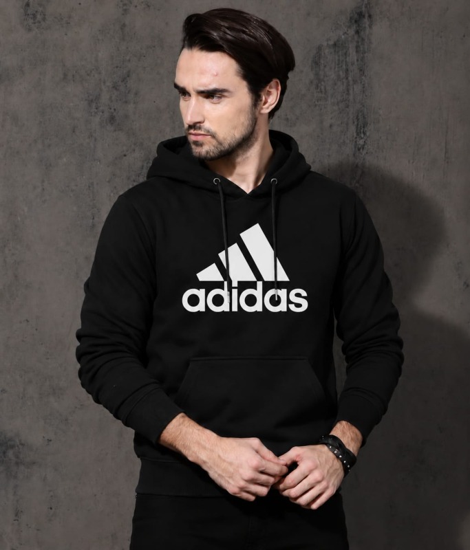 Stylish Solid Printed Cotton Hoodie