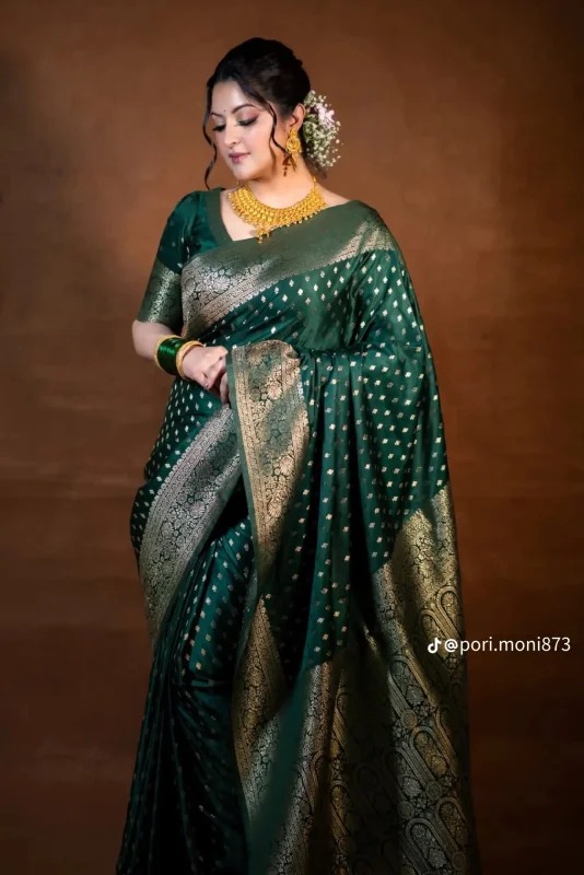 Jori Katan Saree With Blause Pcs