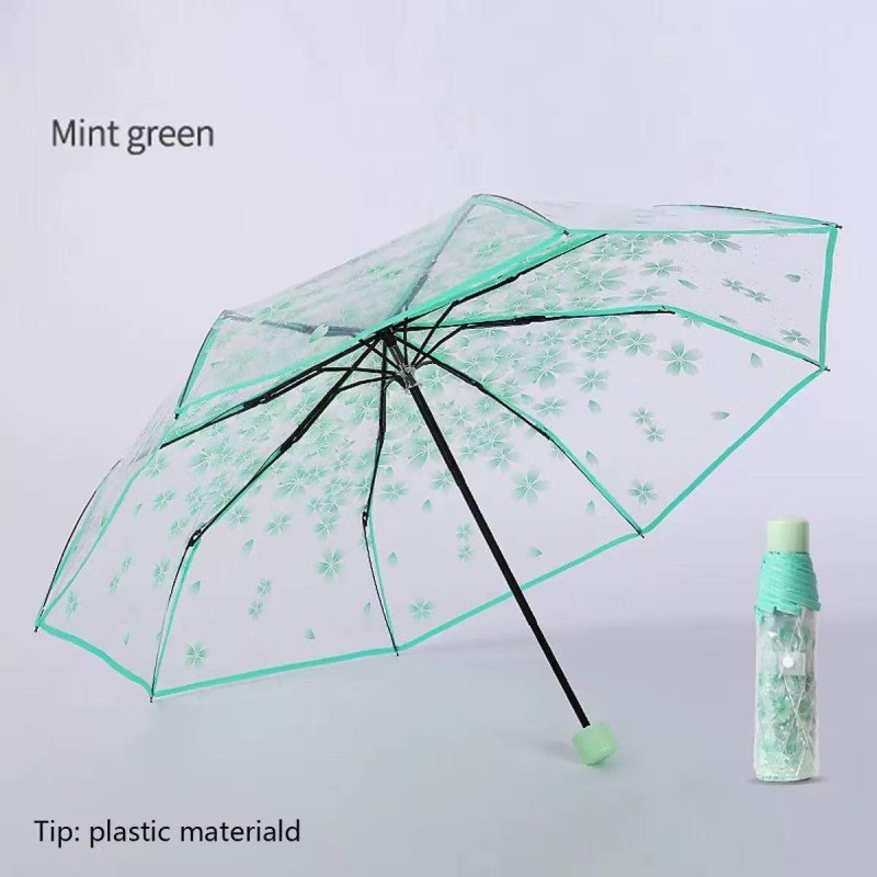 Transparent Cherry Blossom Folding Umbrella